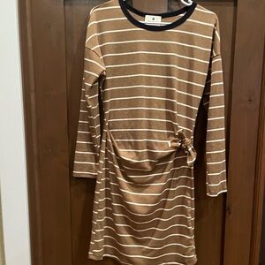 Striped Brown and White Dress